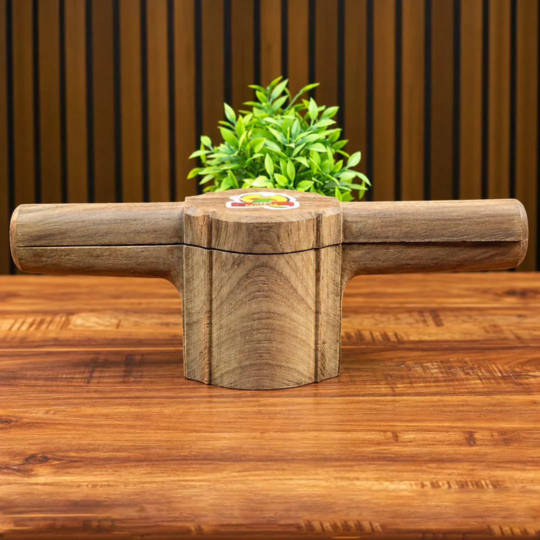 Premium Teak Wood Murukku Pidi (6 Plate) - With Design (White)